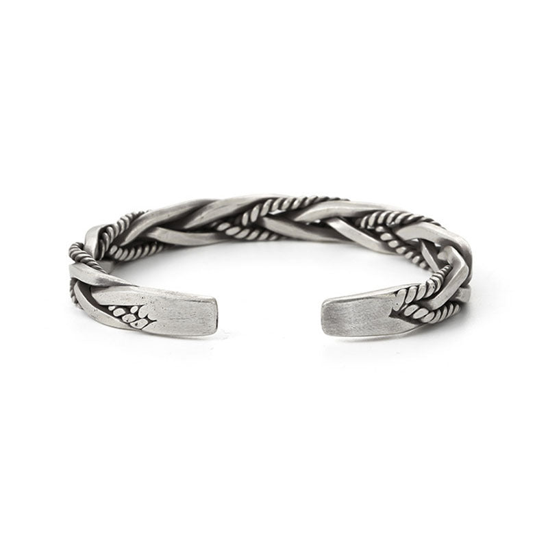 Bracelete Viking de Aço Trançado